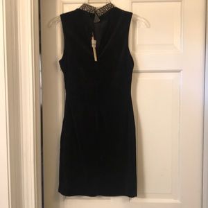Black Velvet Halter Cocktail Dress